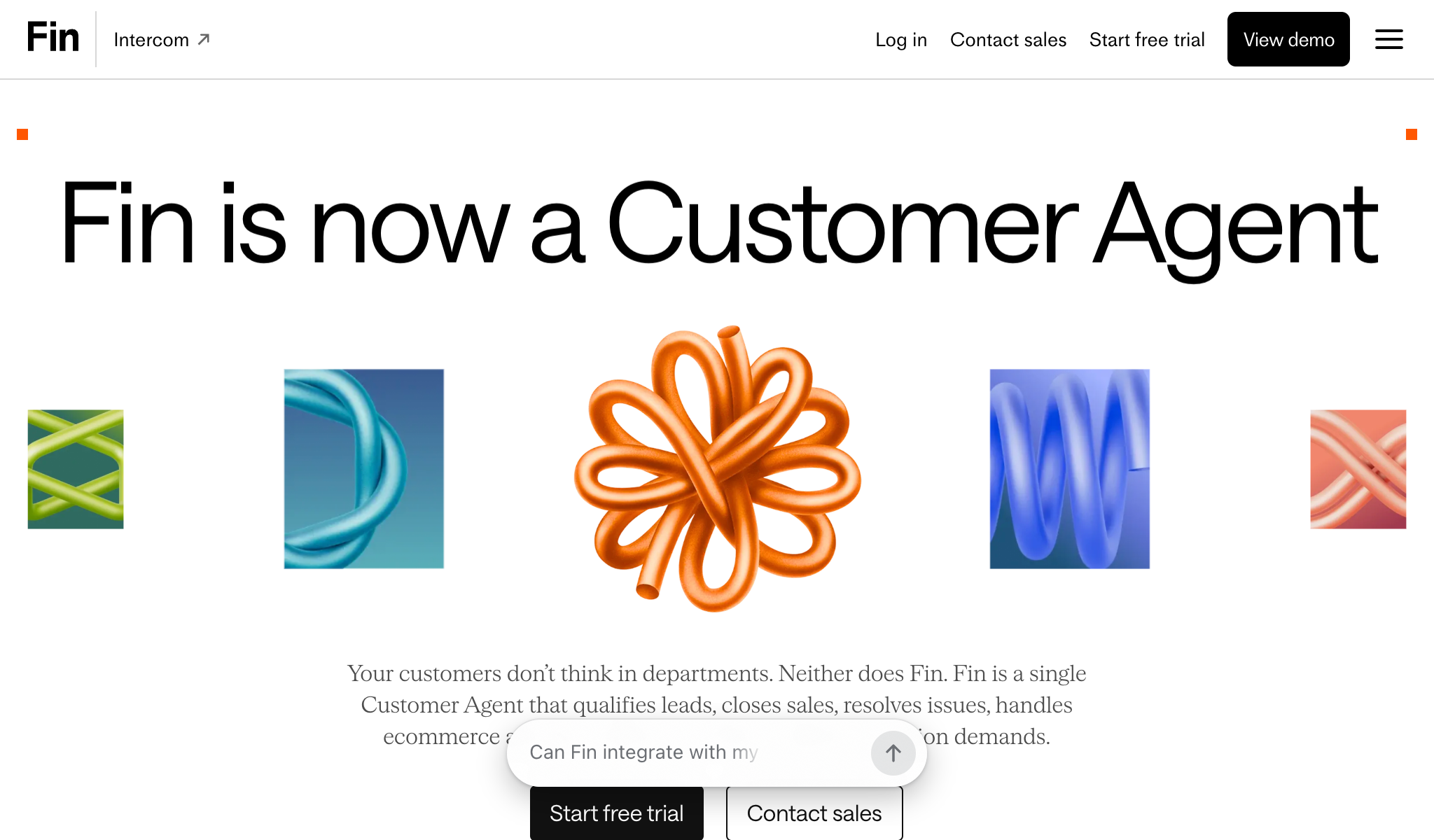Fin customer agent page preview